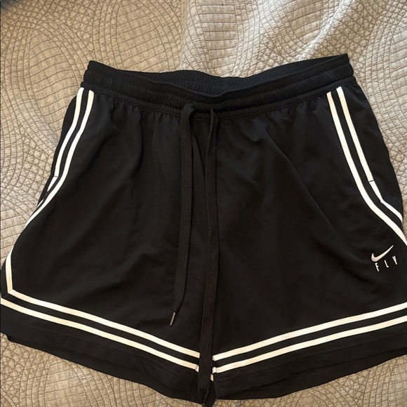 Nike Women's Black and White Athletic Shorts - Picture 1 of 3